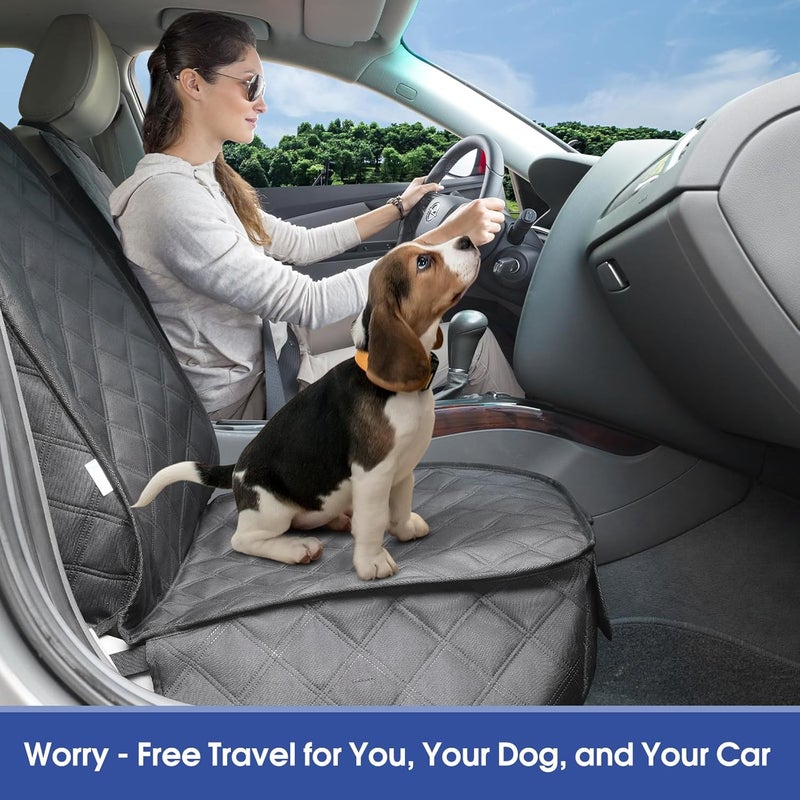 ALLANSING Front Seat Cover with Side Flaps - Waterproof, Durable Captain Seat Protector for Dogs & Humans, Protects from Dirt, Fur, Scratches, Fits Cars, SUVs, Trucks, Minivans(1-Pack) - Image 4